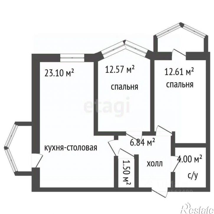2-комн квартира улица Ворошилова, 10/1 к1,  д. 10/1 к1