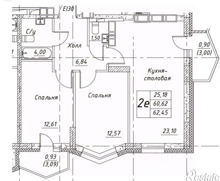 2-комн квартира улица Ворошилова, 10/1 к1,  д. 10/1 к1