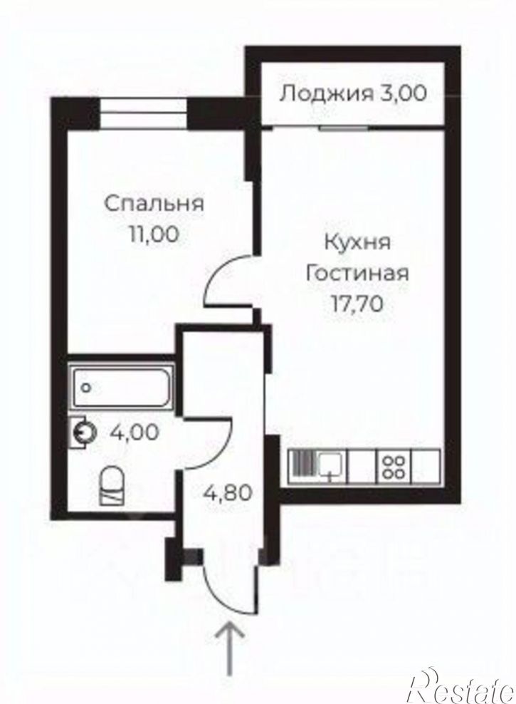 1-комн квартира в новом доме улица 30-летия Октября, 92,  д. 92