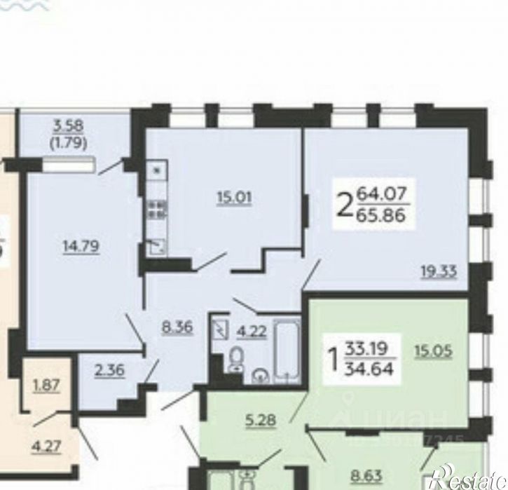2-комн квартира улица Гаршина, 25 к2,  д. 25 к2