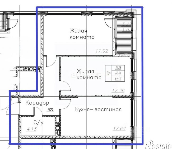 2-комн квартира Московский пр-кт, 132,  д. 132