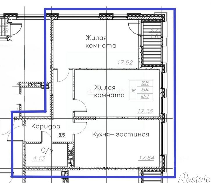 2-комн квартира Московский пр-кт, 132,  д. 132