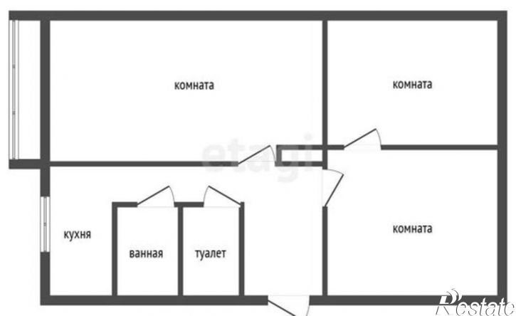3-комн квартира Беговая улица, 102,  д. 102