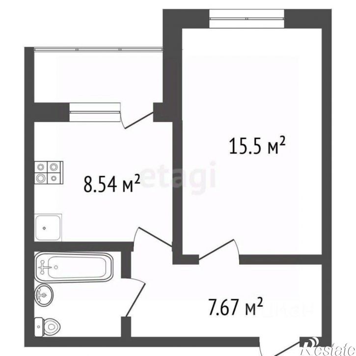 1-комн квартира ул Федора Тютчева, 95е,  д. 95е