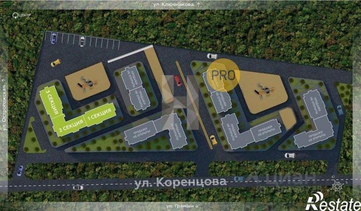 1-комн квартира в новом доме Острогожская улица, 156/3,  д. 156/3
