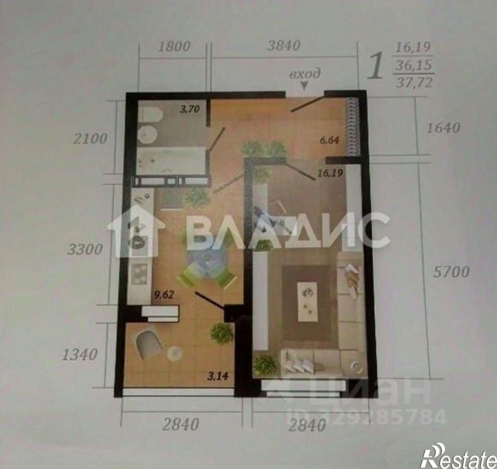 1-комн квартира Газовый переулок, 15Д,  д. 15Д
