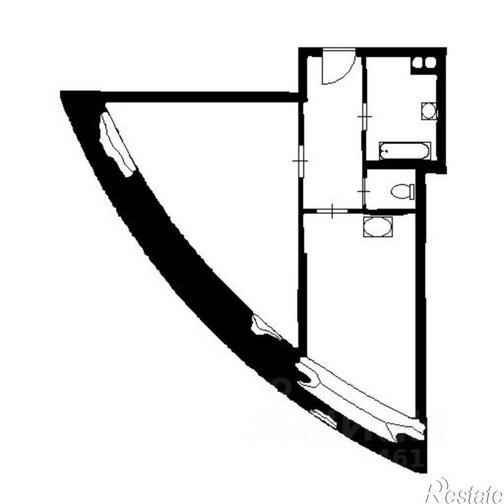 1-комн квартира улица Остужева, 2/1,  д. 2/1