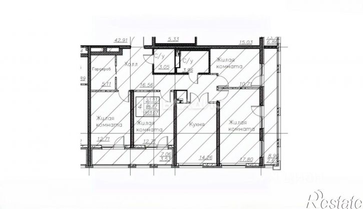 4-комн квартира Московский проспект, 132,  д. 132