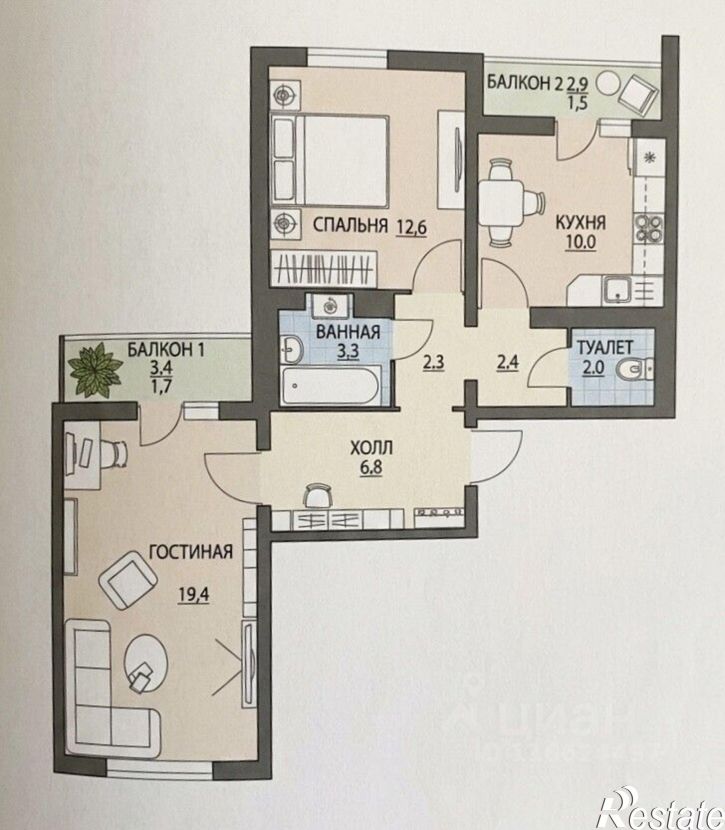 2-комн квартира улица Адмирала Чурсина, 14,  д. 14