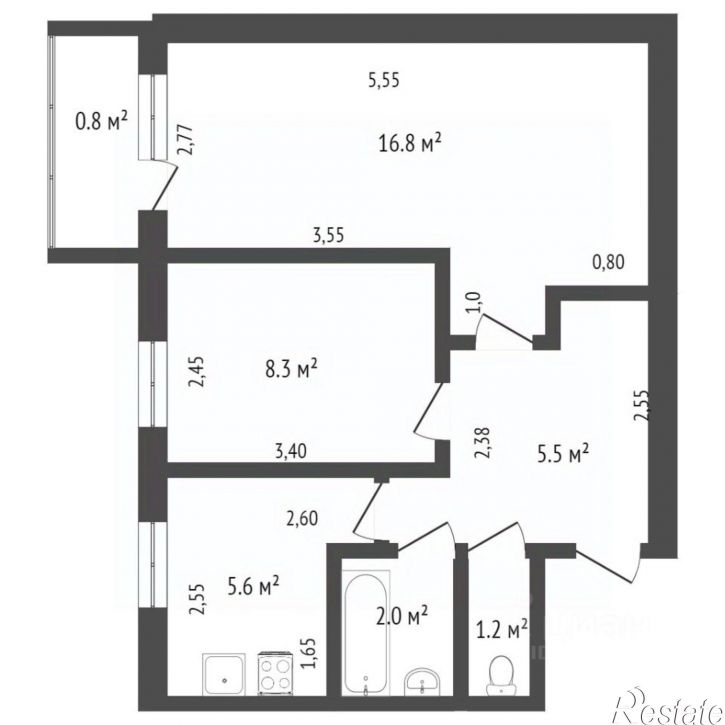 2-комн квартира улица Писателя Маршака, 6,  д. 6