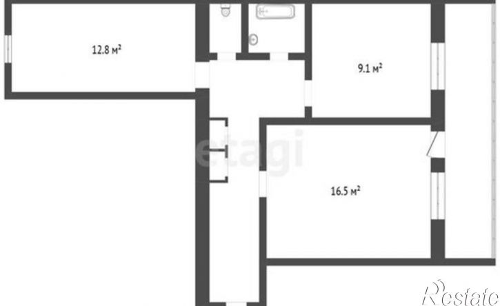 3-комн квартира улица Туполева, 20,  д. 20