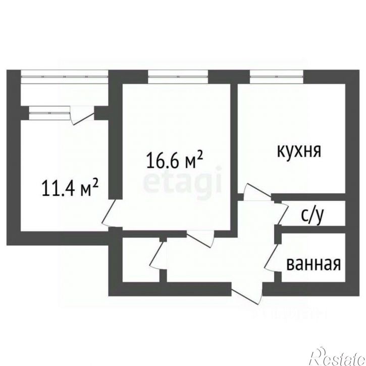 2-комн квартира улица Кропоткина, 13А,  д. 13А