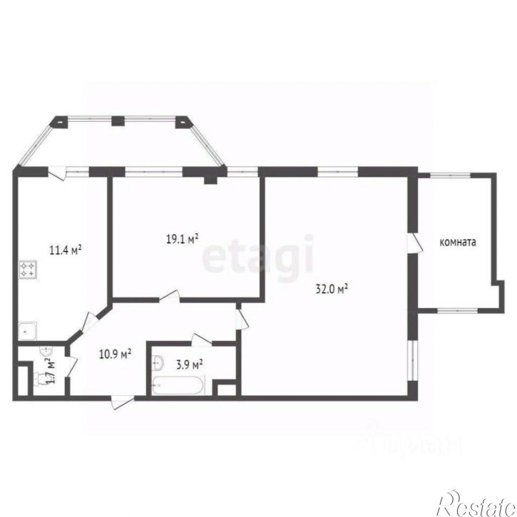 3-комн квартира улица Фридриха Энгельса, 5А,  д. 5А