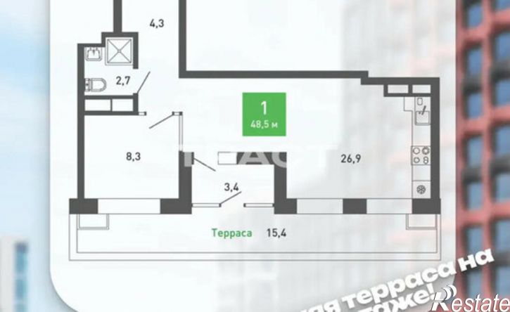 1-комн квартира бульвар Содружества, 5,  д. 5