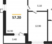 2-комн, 57 кв м, этаж 9/19 Московский пр-кт, 134Т