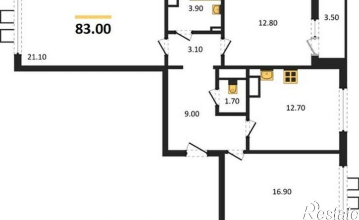3-комн квартира в новом доме Московский пр-кт, 134Т,  д. 134Т