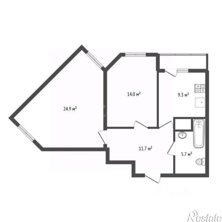 2-комн квартира Спортивная набережная, 19А,  д. 19А