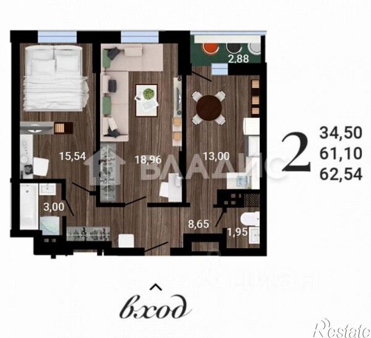 2-комн квартира улица Антонова-Овсеенко, 35-с,  д. 35-с