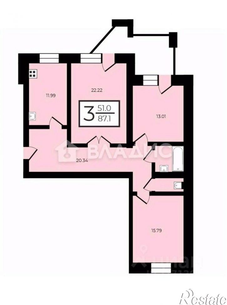 3-комн квартира ул Генерала Лизюкова, 8а,  д. 8а