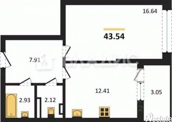 1-комн квартира Московский пр-кт, 132,  д. 132