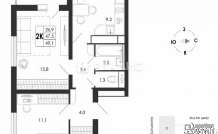 2-комн квартира ул Загоровского, 7 4,  д. 7 4,  к. 4