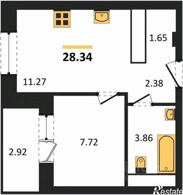 1-комн квартира в новом доме ул Кривошеина, 13/14,  д. 13/14