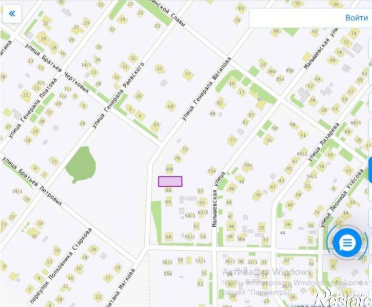 Земельный участок улица Генерала Шатилова, 69,  д. 69