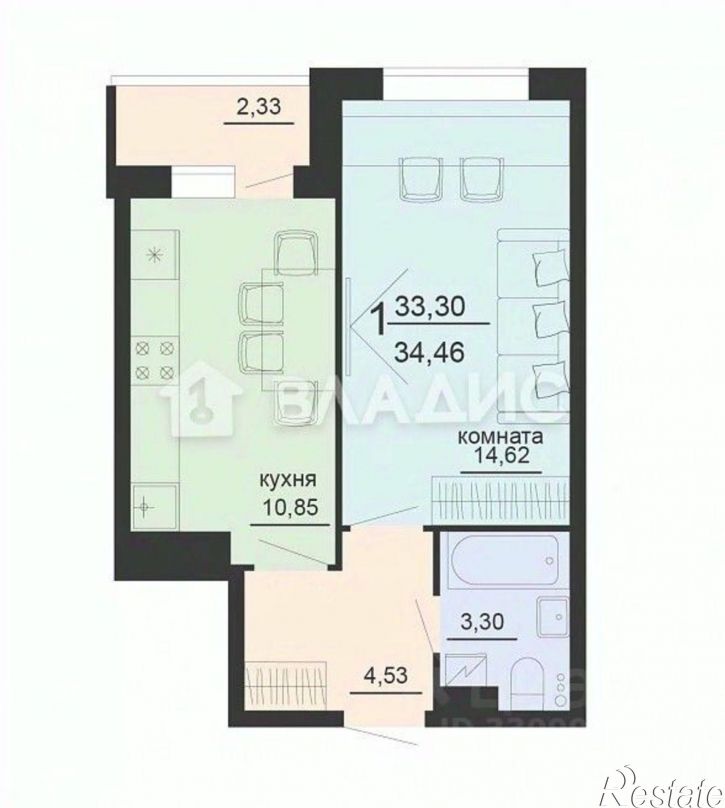 1-комн квартира ул Богдана Хмельницкого, 45А,  д. 45А