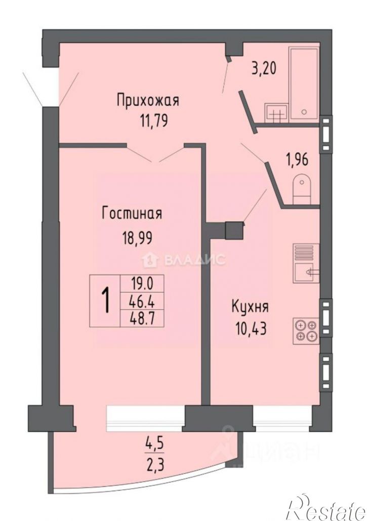 1-комн квартира улица Академика Конопатова, 4,  д. 4