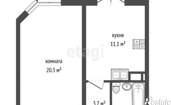 1-комн квартира улица Артамонова, 38Д к1,  д. 38Д к1