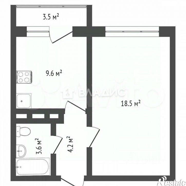 1-комн квартира ул Острогожская, 170/7,  д. 170/7