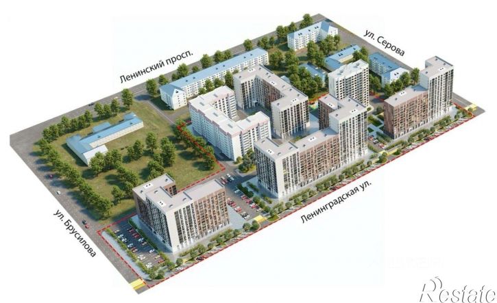 2-комн квартира в новом доме Ленинградская улица, 30,  д. 30