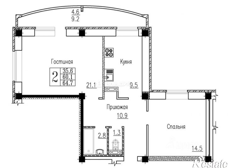 2-комн квартира ул Летчика Филипова, 8,  д. 8