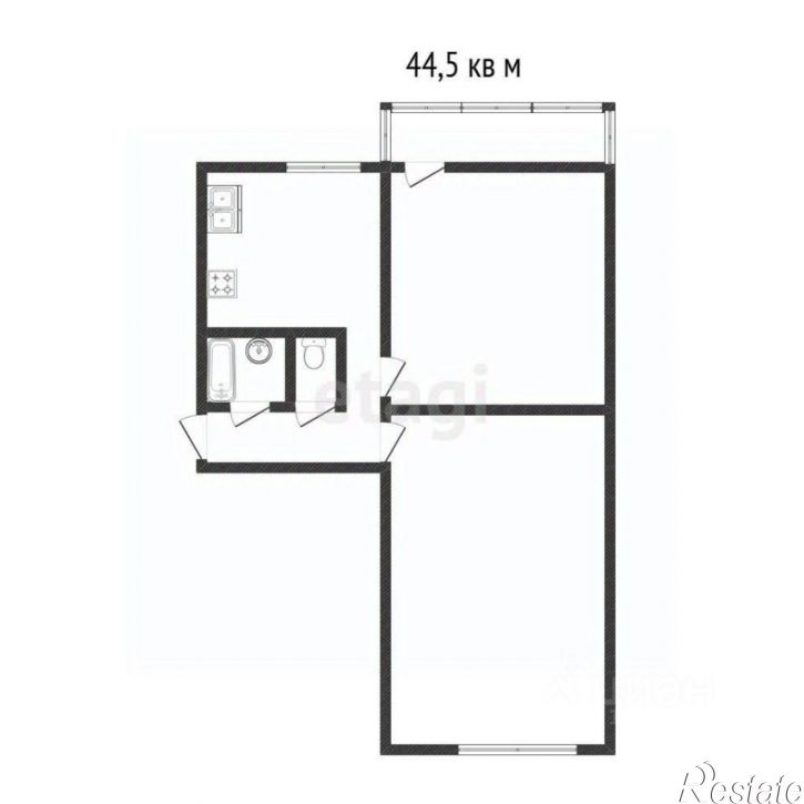 2-комн квартира улица Перевёрткина, 58,  д. 58