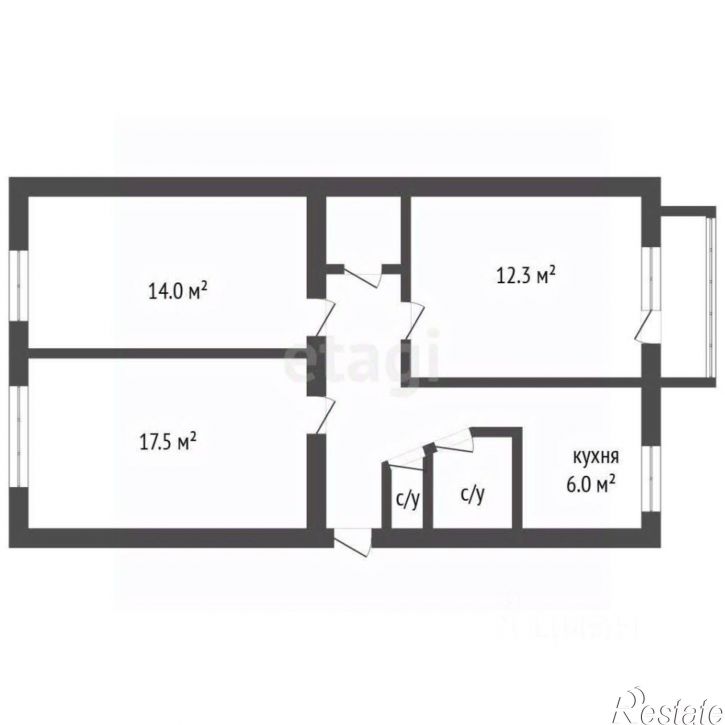 3-комн квартира Иркутская улица, 17,  д. 17