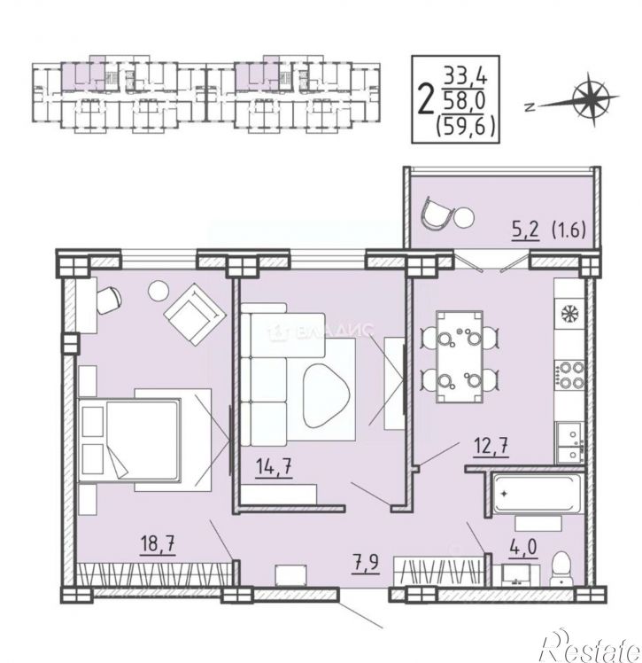 2-комн квартира ул Цимлянская, 10в,  д. 10в
