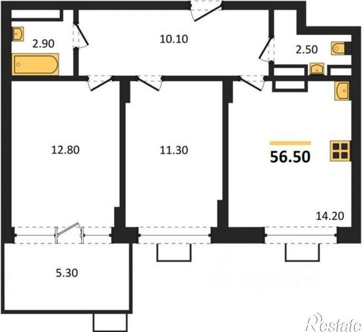 2-комн квартира в новом доме бульвар Содружества, 5к1