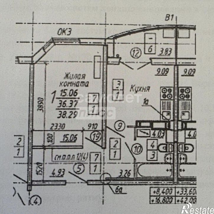 1-комн квартира ул Острогожская, 170/2,  д. 170/2