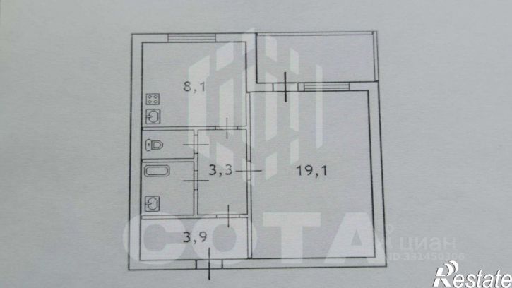 1-комн квартира ул Маршала Одинцова, 2,  д. 2