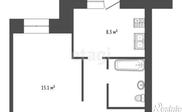 1-комн квартира ул Курчатова, 28а,  д. 28а