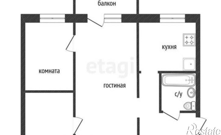 2-комн квартира улица Еремеева, 27,  д. 27