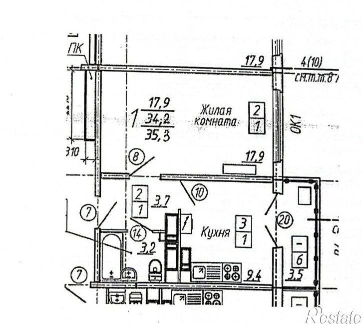 1-комн квартира улица 9 Января, 68 к3,  д. 68 к3