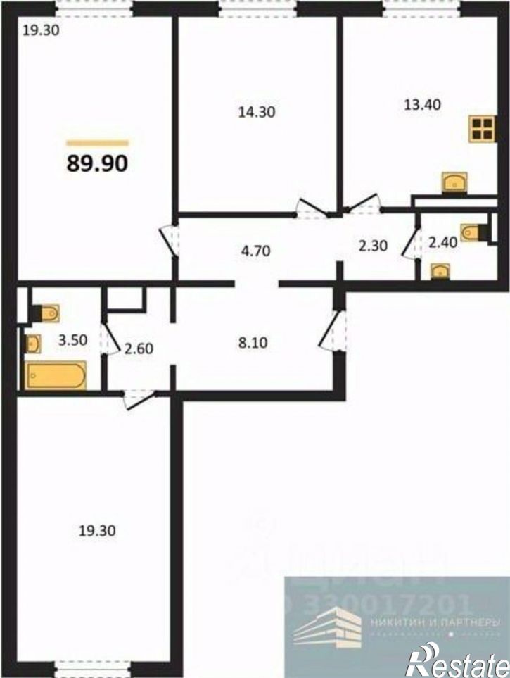 3-комн квартира в новом доме ул Загоровского, 7 4,  д. 7 4,  к. 4