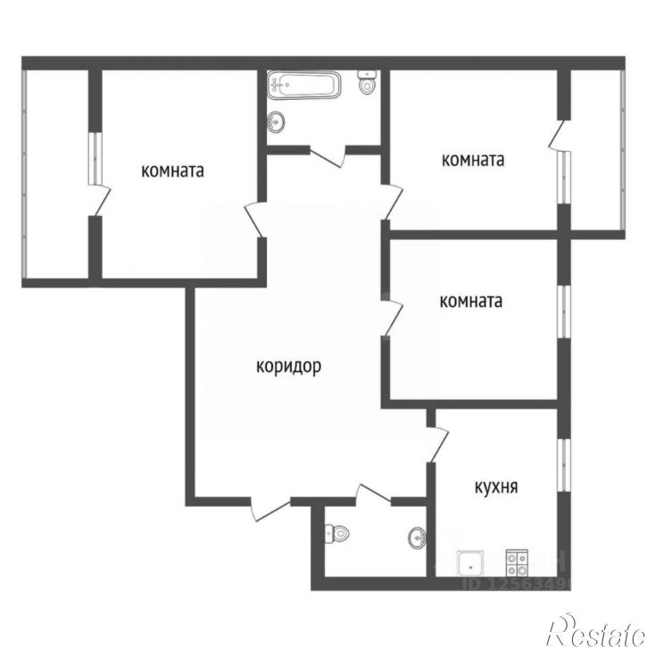 3-комн квартира улица 25 Января, 34Б,  д. 34Б