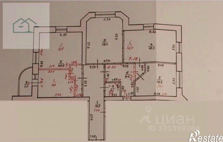 3-комн квартира улица Лётчика Колесниченко, 23,  д. 23