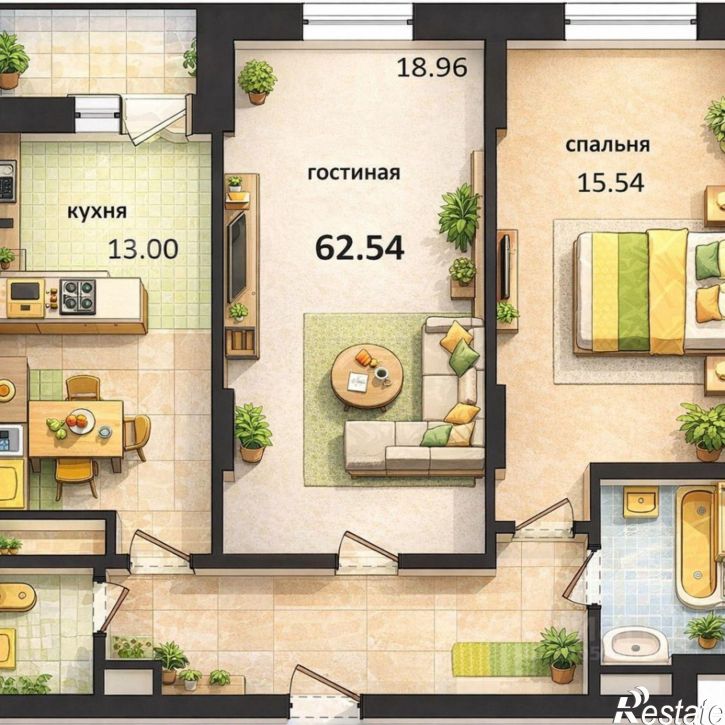 2-комн квартира улица Антонова-Овсеенко, 35-с,  д. 35-с