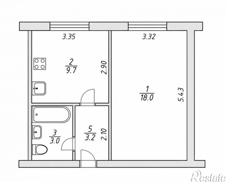 1-комн квартира ул Туполева, 3,  д. 3