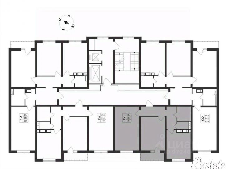 2-комн квартира в новом доме пр-кт Патриотов, 58а,  д. 58а