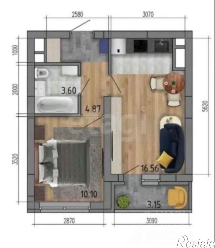 2-комн квартира Ленинский пр-кт, 215в,  д. 215в