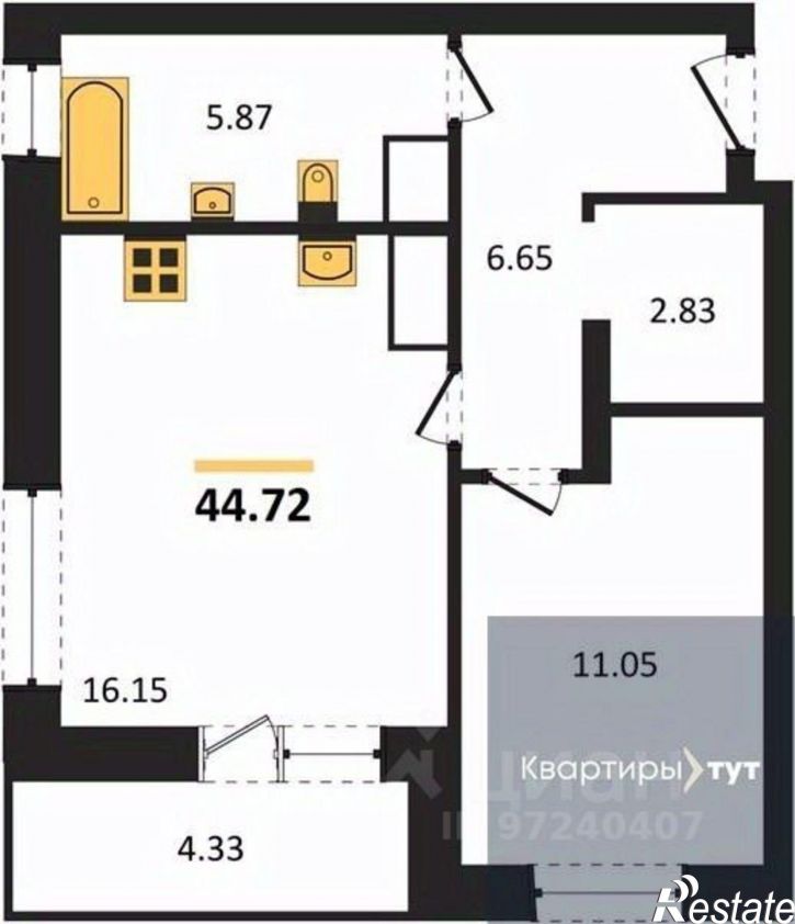 1-комн квартира в новом доме ул Кривошеина, 13/14,  д. 13/14